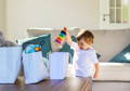 Baby playing with colorful toys during sensory play for babies and early learning activities