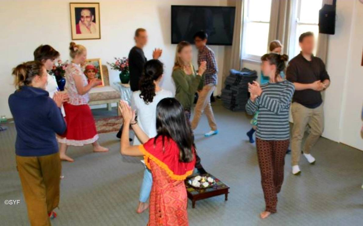 Young People dancing in a circle