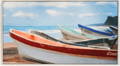 Seven boat giclee framed