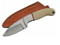 Bone Handle Knife with Leather Sheath