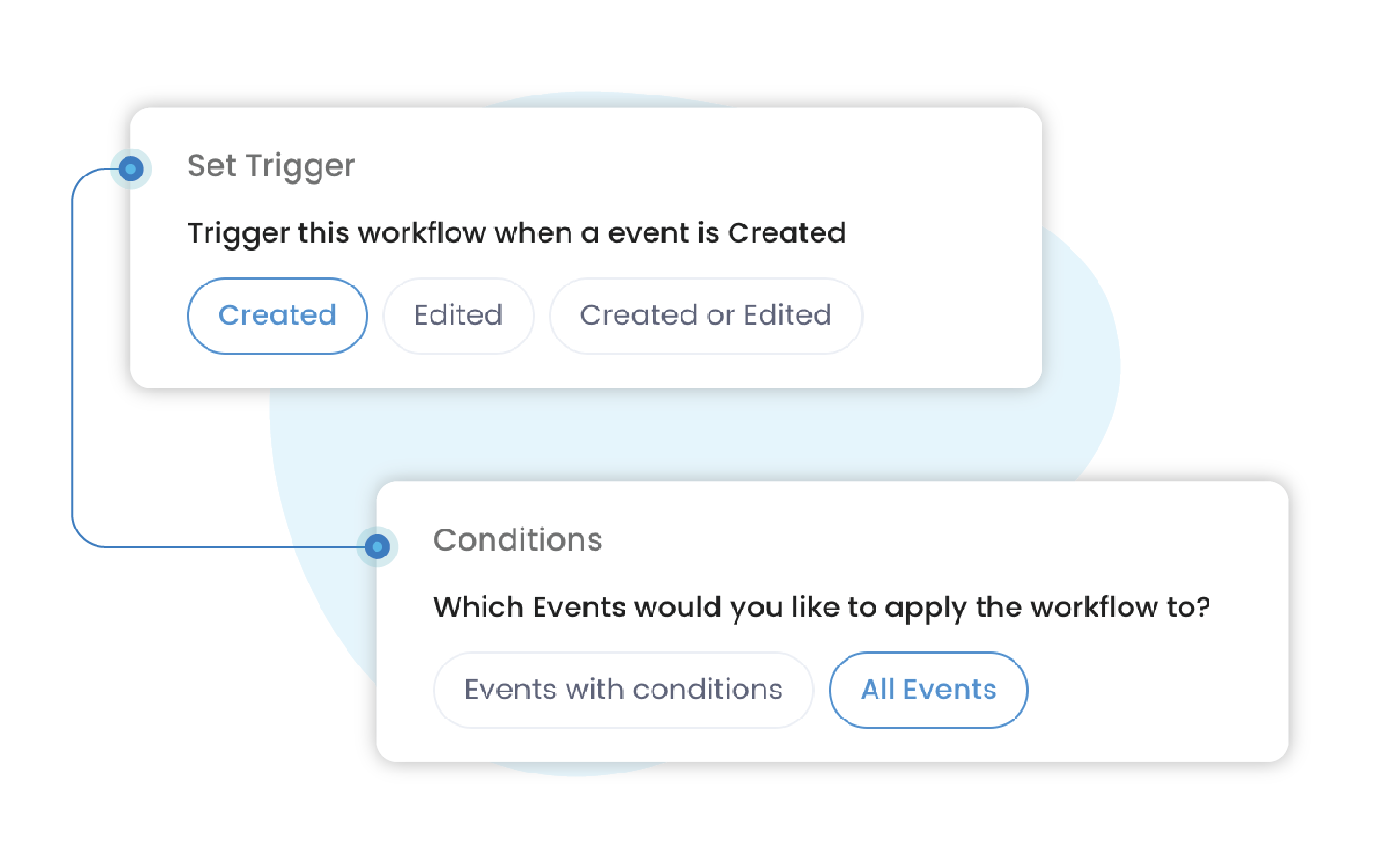 Add triggers and conditions to your workflow   sales workflow automation in sales simplify