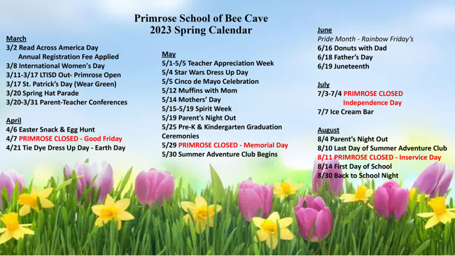 BC Spring Calendar