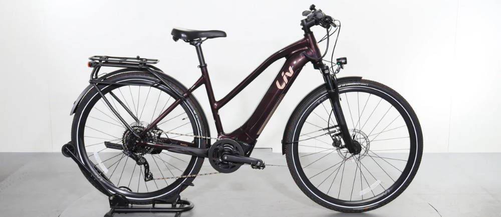 a purple liv electric city bike