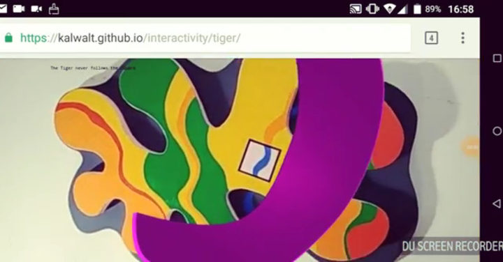 The Tiger never follows the Square abstract painting with augmented reality by Walter Perdan, kalwalt
