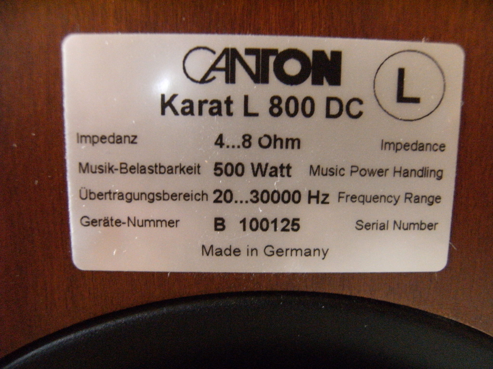 CANTON KARAT L 800 DC in CHERRY FINISH. 5