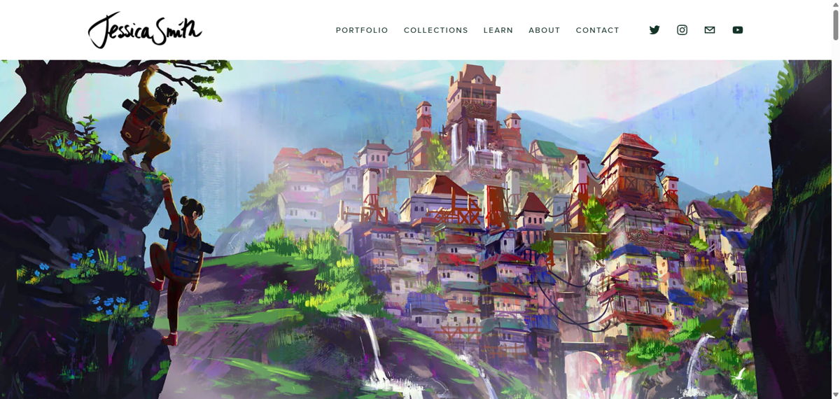 Screenshot of Jessica Smith, from the concept art portfolios collection.