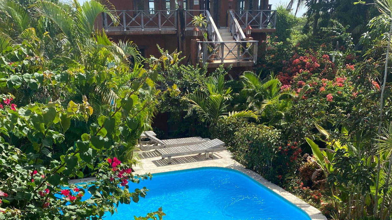 Surfbreak Cabarete B&B pool and yoga stuido