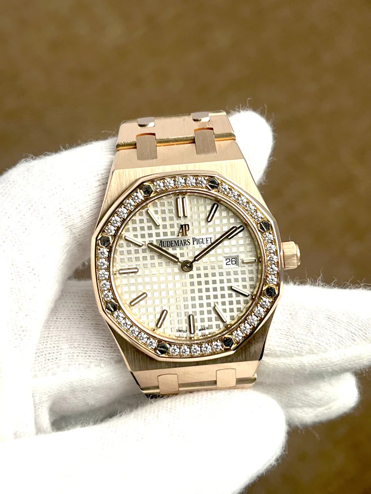 Audemars Piguet Royal Oak Lady Rose Gold Diamonds White dial Box and papers 2020, image 1