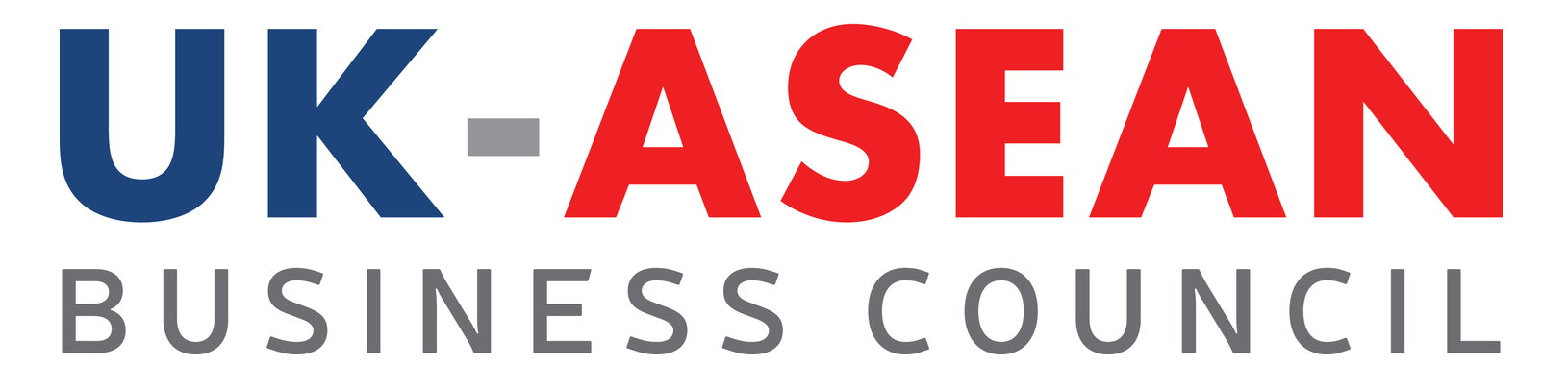 Logo reads UK-ASEAN Business Council with UK in blue, ASEAN in red, and Business Council in gray capital letters on a white background.