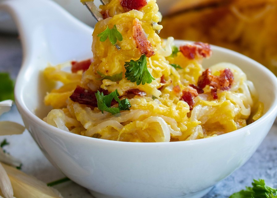 Keto Spaghetti Squash Carbonara