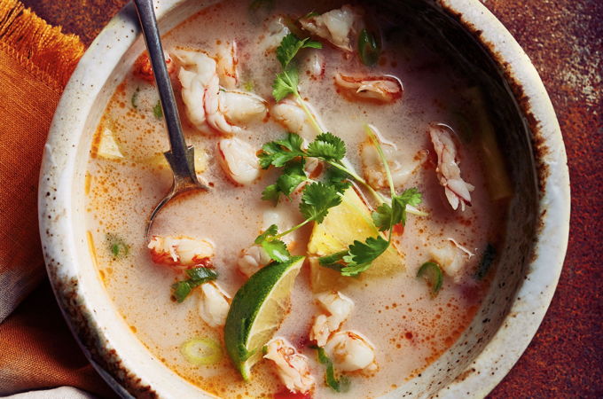 Soupe au lait de coco et aux crevettes (Tom Kha Kung)