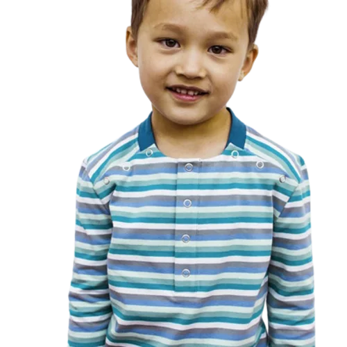 Cocoon'kid Langärmliges T-shirt Für Kinder -blau Gestreift - 10/12 Jahre