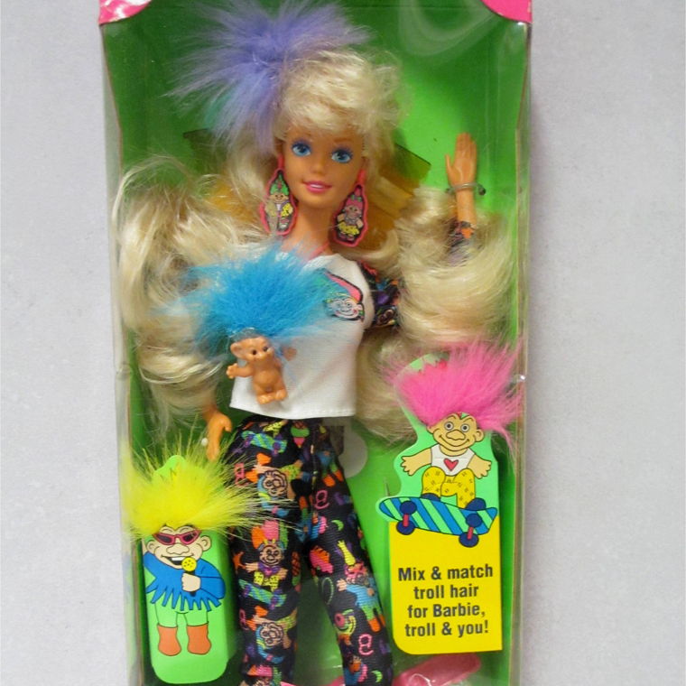 1992 Mattel Troll Barbie Blond mit Troll Trolls