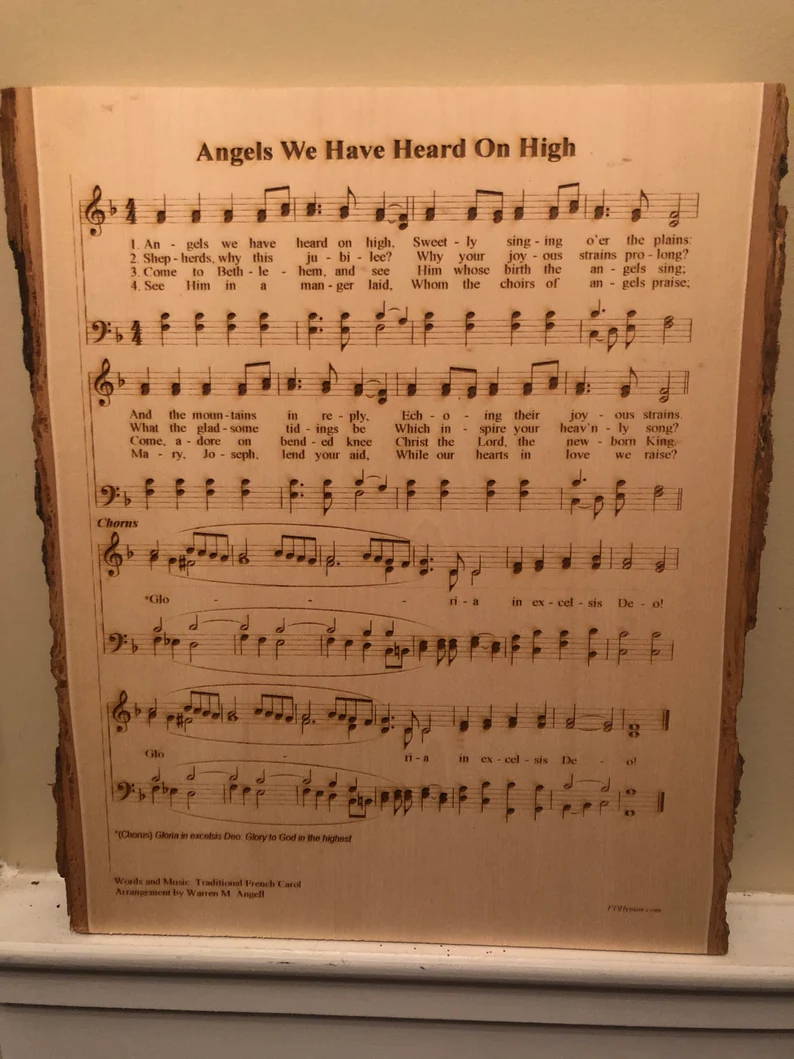 laser engraved sheet music Plaques wood 001