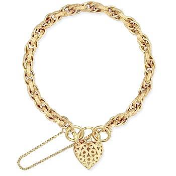 Shop ladies 9 carat gold padlock and charm bracelets - Pobjoy