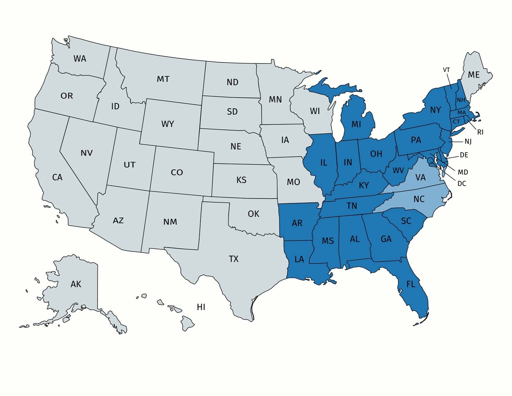 Birdie's Pimento Cheese Shipping Map