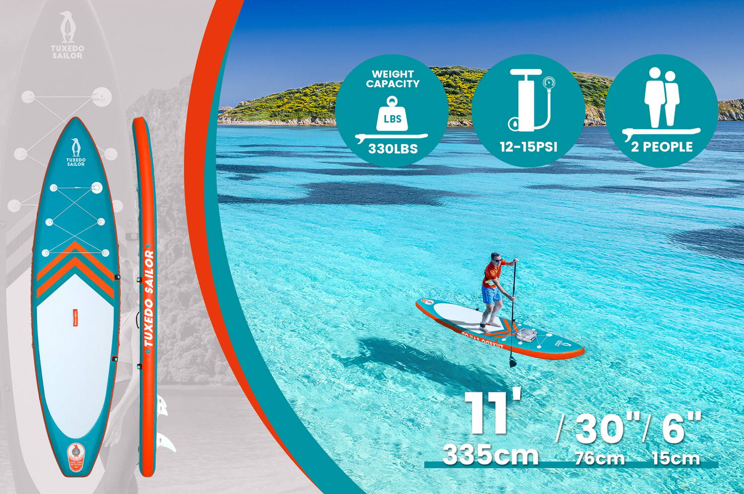 Tuxedo sailor paddleboards are suitable size for you