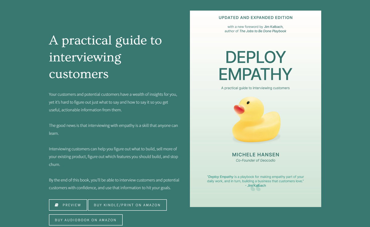Screenshot of Deploy Empathy, from the book websites collection.