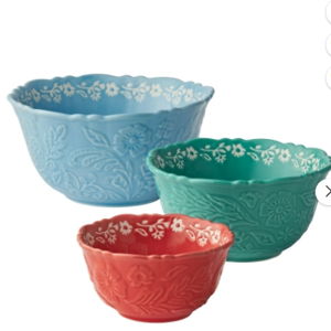 The Pioneer Woman 3pc Embossed Stoneware Serve Bowl Set