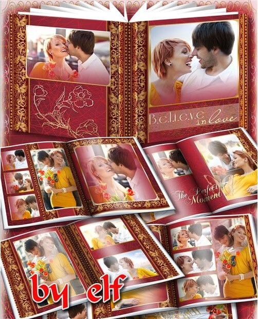 Классическая фотокнига для Фотошоп – верю в любовь