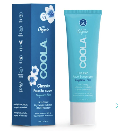 Coola Classic Face Organic Sunscreen - White Tea SPF 50