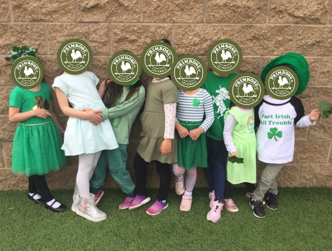 children dressed up for St. Patrick's Day 