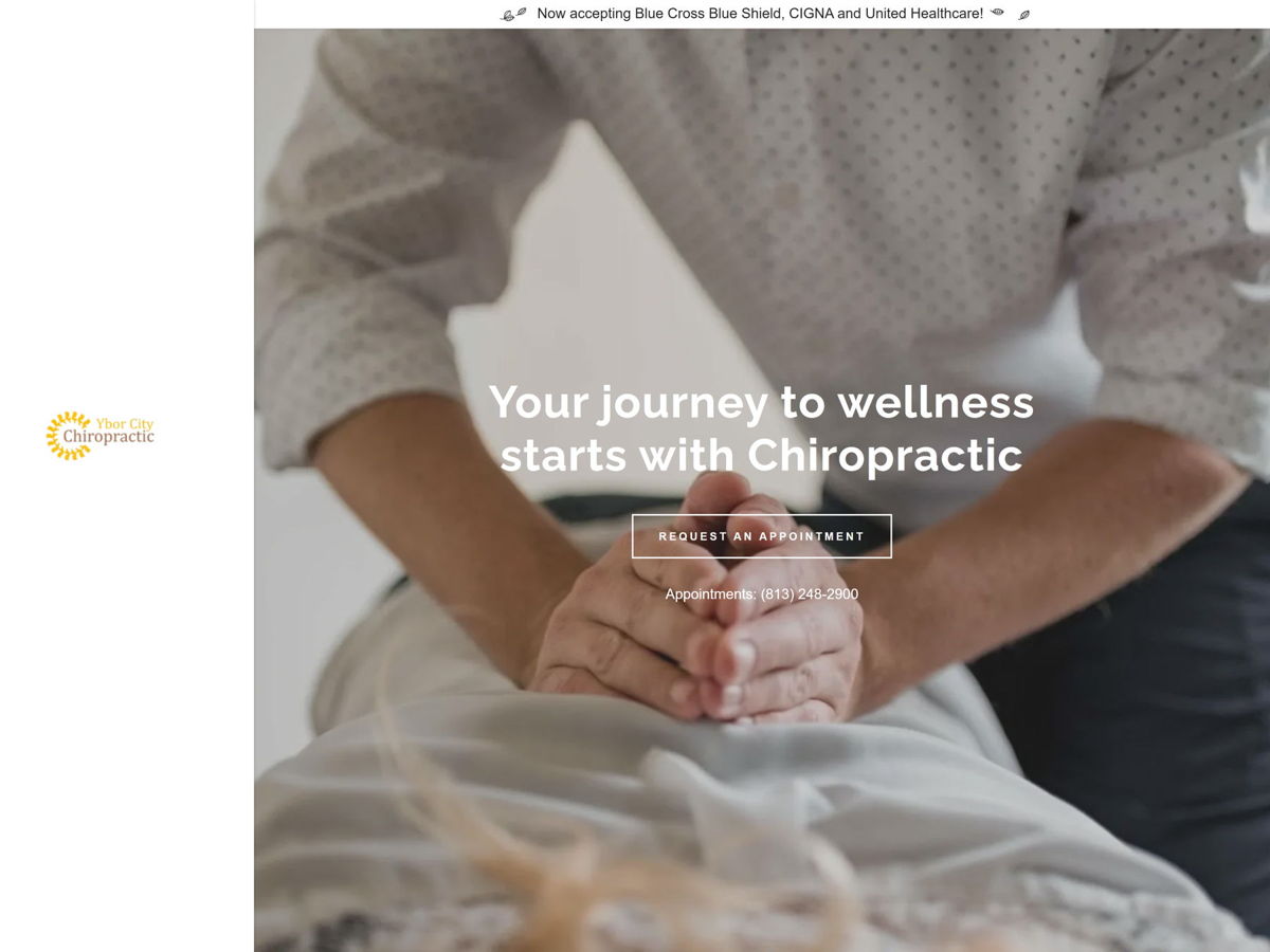 Screenshot of Ybor City Chiropractic, from the chiropractor websites collection.