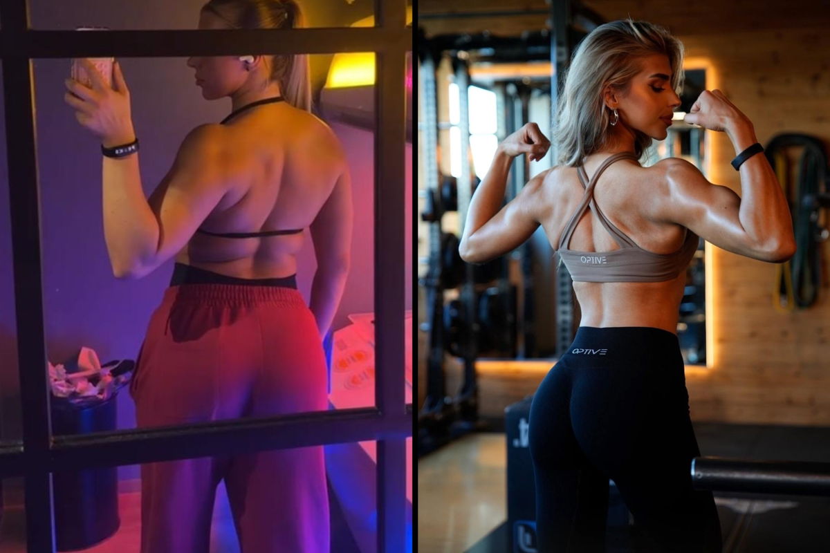 Langfristige Körperveränderung und einen definierten Körper einer Frau durch professionelles Personal Training - vorher nachher