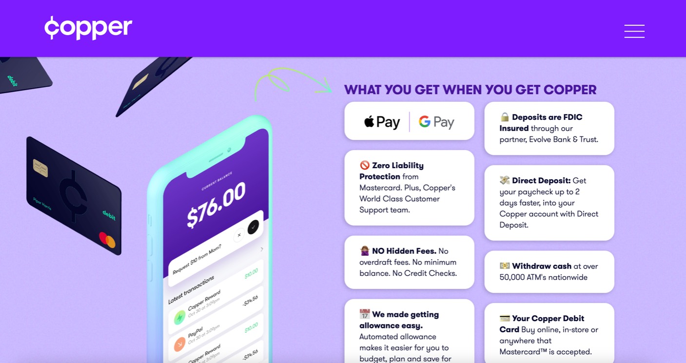 Copper Banking product / service