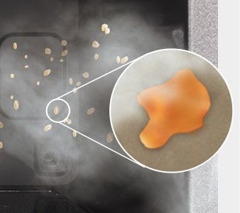 蒸気のチカラで庫内の汚れを浮かせます