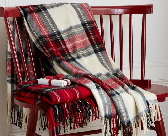 mudpie fleece tartan plaid throw