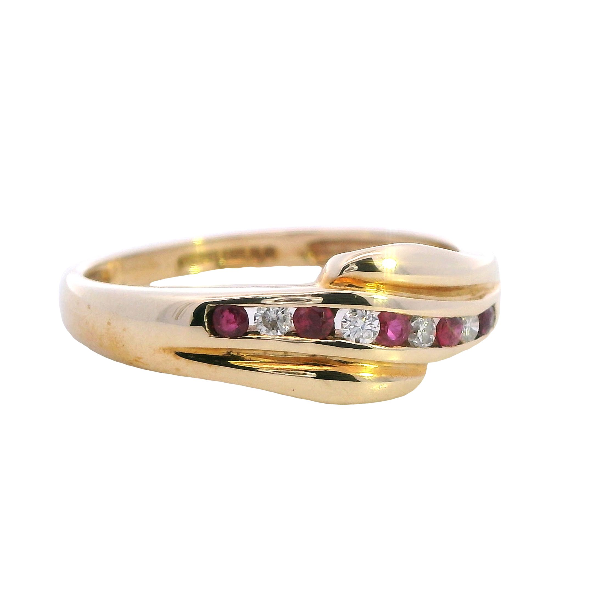 Crimson Weave Ruby and Diamond Ring - Image 2