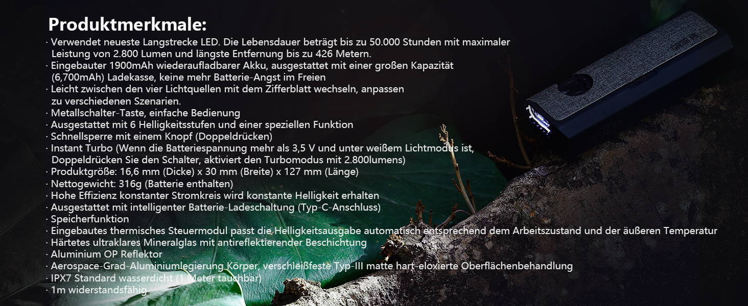 IMALENT LD35 Wiederaufladbare EDC Taschenlampe