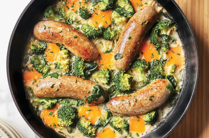 Casserole de saucisses et de brocoli au cheddar