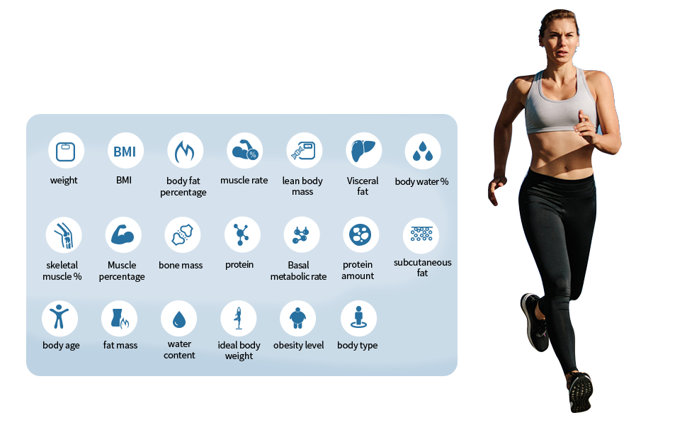  Weight Gurus Bluetooth Smart Scale, Measures Weight and 5 Key  Metrics: BMI, Body Fat, Muscle Mass, Water Weight, and Bone Mass, Designed  in St. Louis : Health & Household