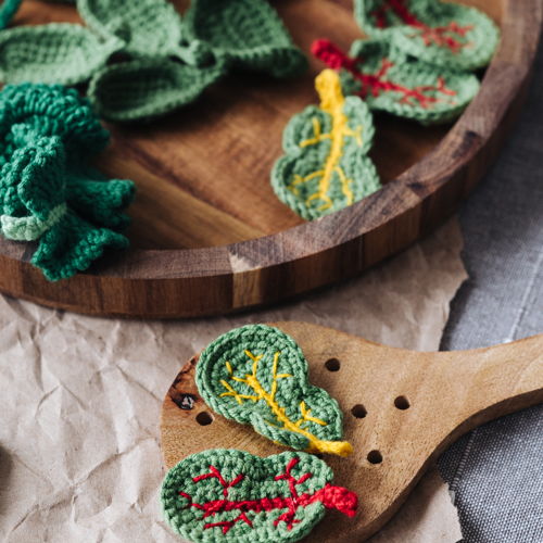 HERBS crochet pattern PDF - Dill, Parsley, Beet leaves, Kale, Spinach. Greens crochet patterns. Crochet food pattern.