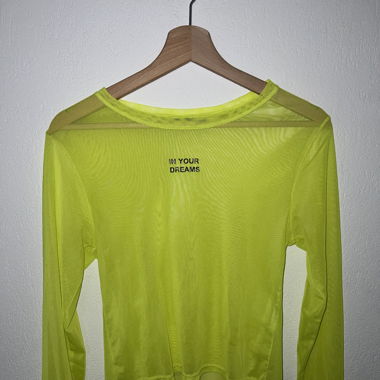 Neongelbes Transparentes Langarmshirt