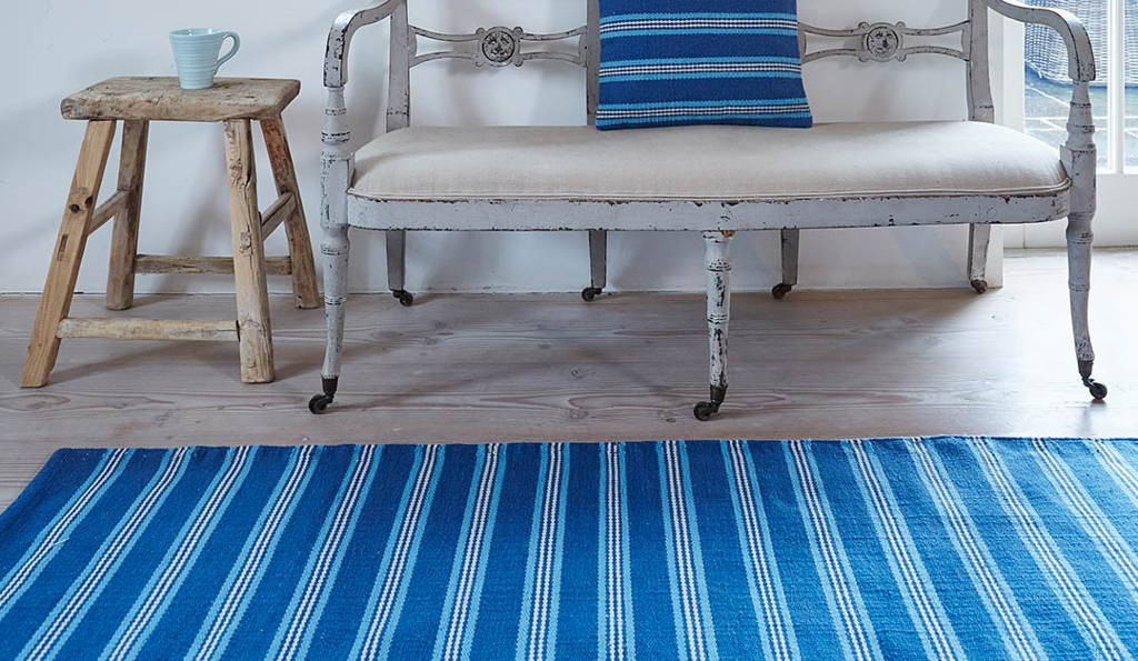 blue striped summerhouse rug