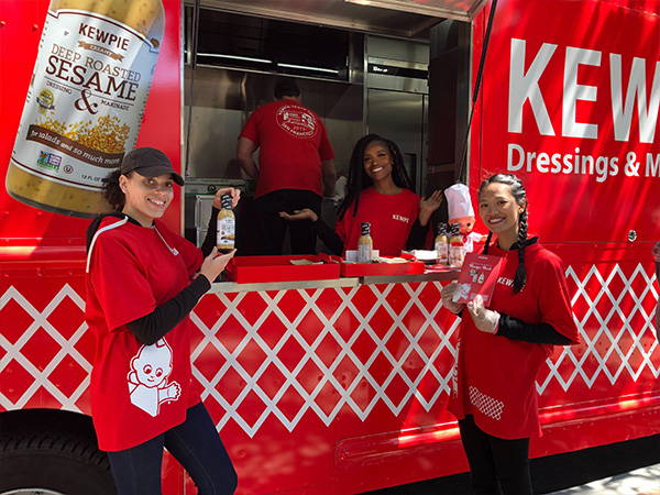 Food truck employees posing