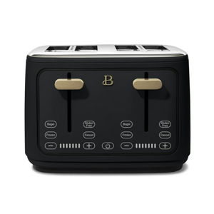 Beautiful 4-Slice Toaster with Touch-Activated Display, Black Sesame by Drew Barrymore