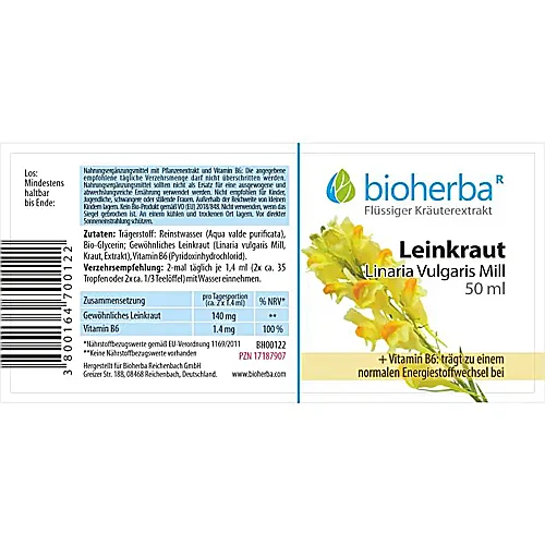 Leinkraut, Linaria vulgaris Mill, Tropfen, Tinktur 50 ml