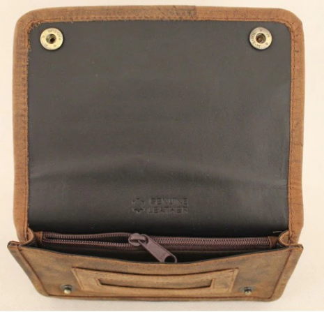 Full Grain Cow Hide Hunter Vintage Leather Tobacco Pouch. Style: 12033 Hide & Chic - Image 8