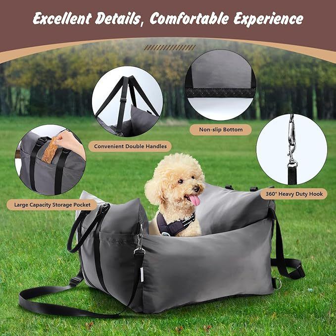 2-in-1 Pet Car Booster Seat & Travel Bed - Removable, Non-Slip, for Small Dogs & Cats - Image 6