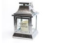 Flameless LED Candle Lantern - made from quality galvanized metal finish. Built in auto timer. 12.5h x 6w x 6d