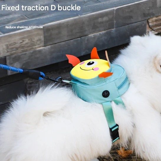 Adorable Monster Pet Backpack Harness - Small Dog & Cat Treat Pouch with Poop Bag Dispenser - Image 2