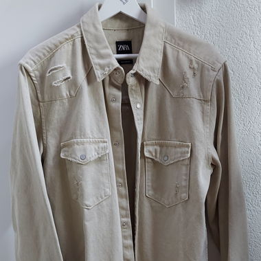 Beige Jeansjacke