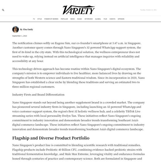 Nano Singapore Partners: PUMA