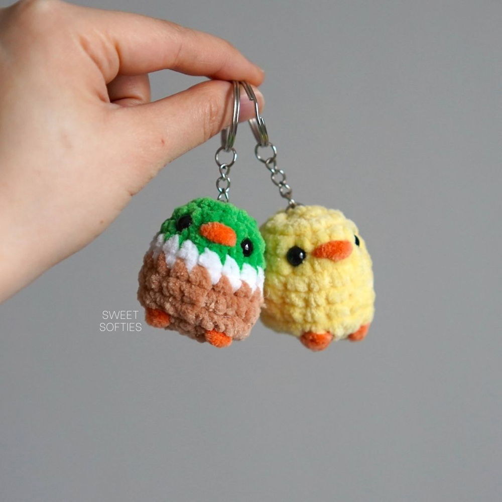 10 minuten durende gratis gehaakte Amigurumi-tutorial voor babyvogels