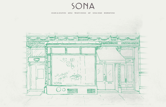 sona modern restaurant website design - cloudwaitress
