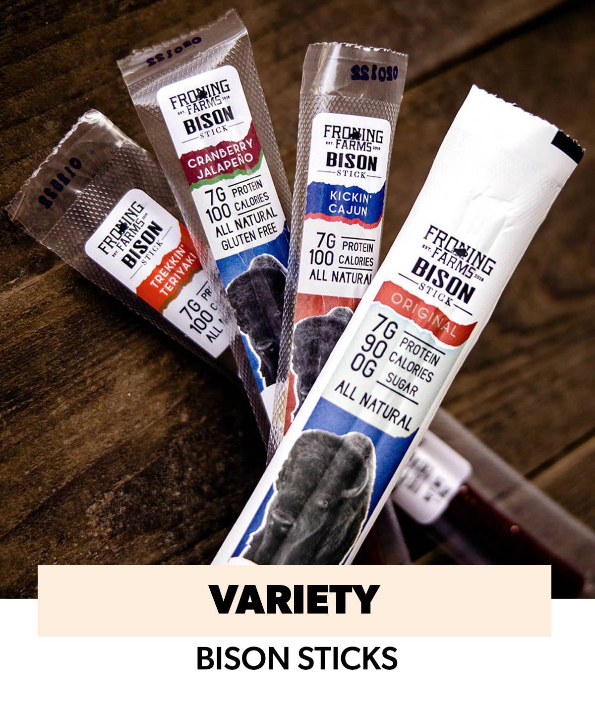 Froning Farms Bison Sticks Variety Flavors